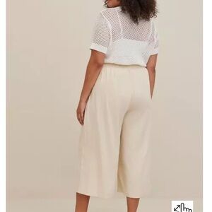 NEW! Brand New Torrid Crop Wide-Leg Stretch Linen Blend High-Rise Pants